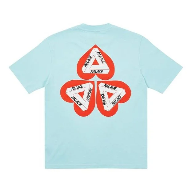 PALACE Heart Shape Tri-FERg Pattern Short Sleeve Unisex Light Blue P20TS109 - 1