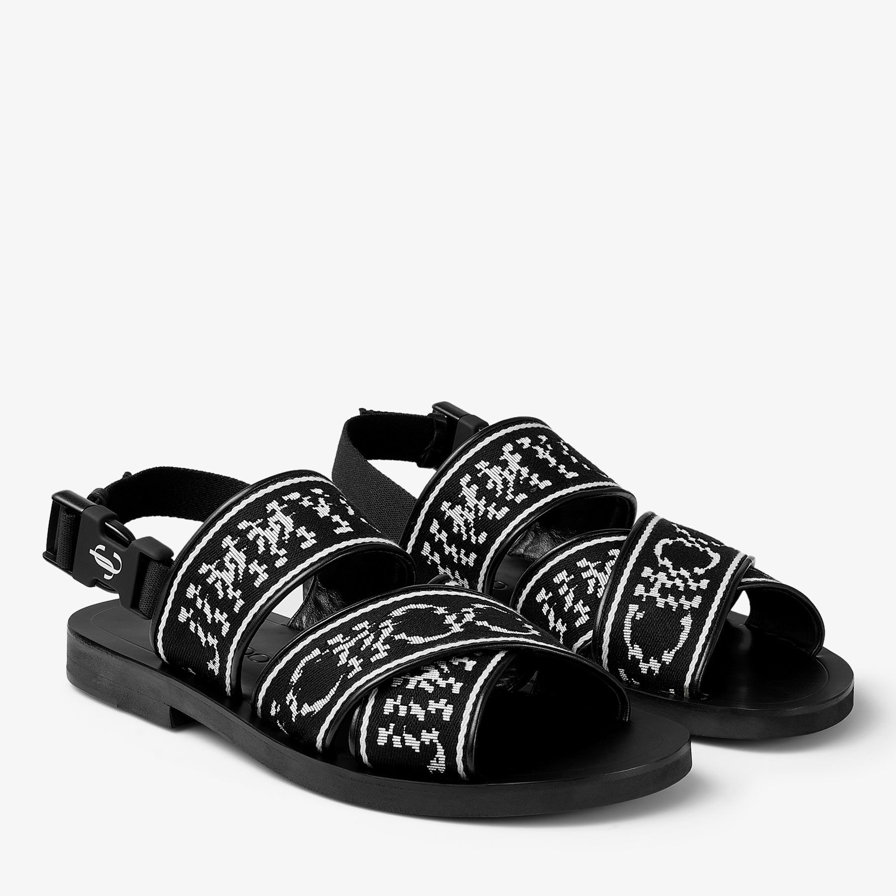 Jude Sandal/M
Black and White Distorted Jimmy Choo Print Webbing Sandals - 2