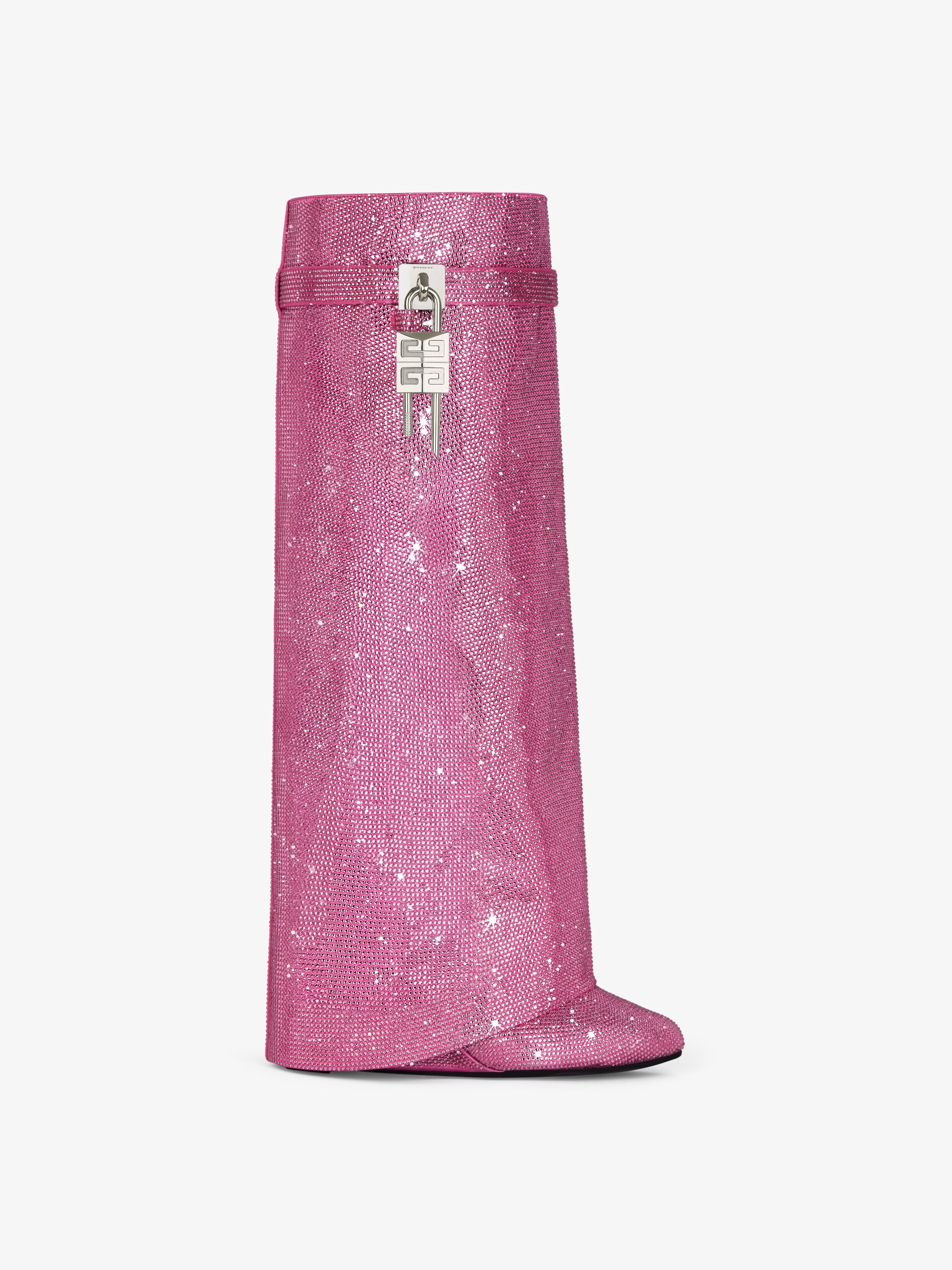 SHARK LOCK BOOTS IN SATIN WITH STRASS - 1