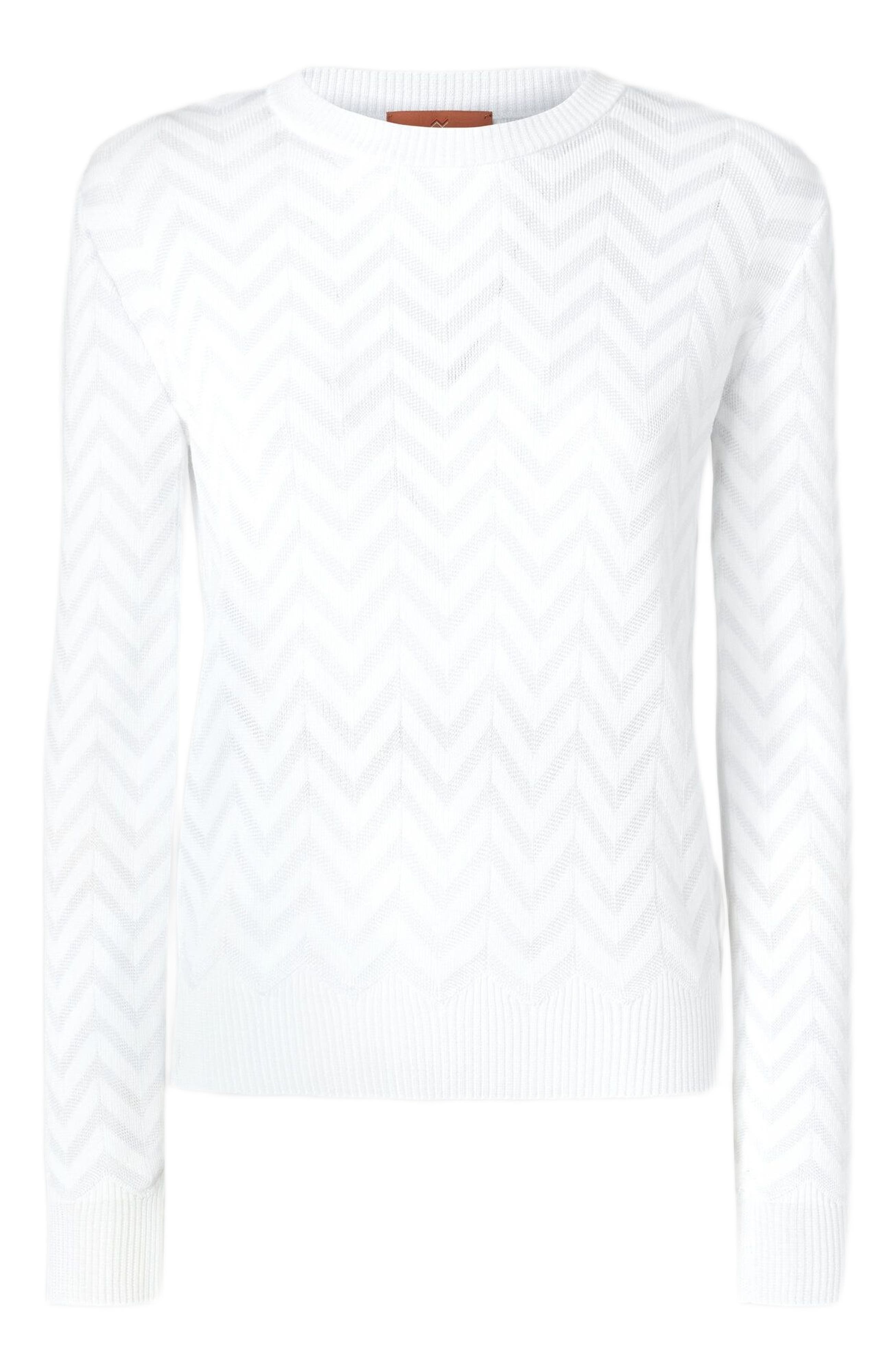 Missoni Tone-on-tone Chevron Crewneck Sweater in White at Nordstrom - 2