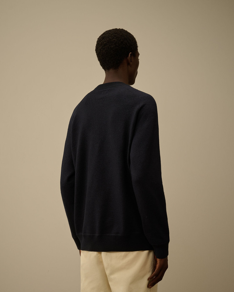 Merino Wool Felted Crewneck Lens Sweater 4