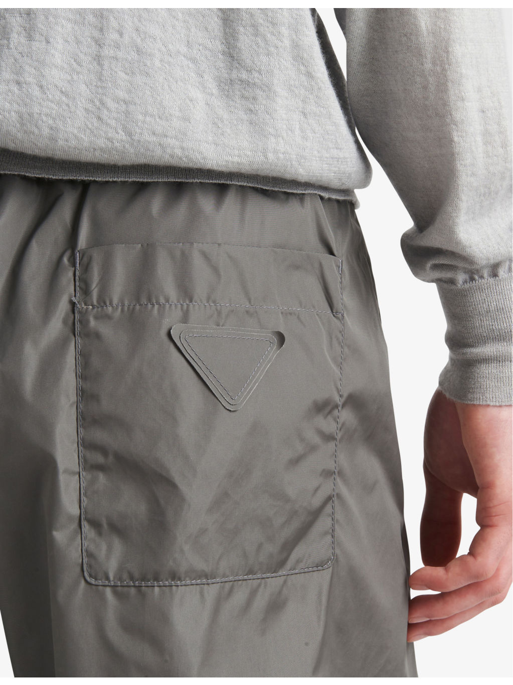 Logo-patch elasticated-waist nylon trousers - 5