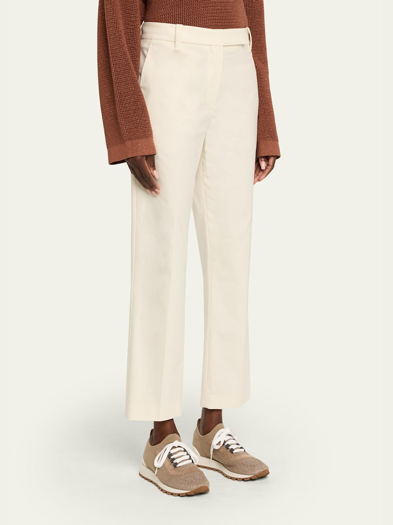 Stretch Cotton Gabardine Kickflare Ankle Cigarette Pants 4