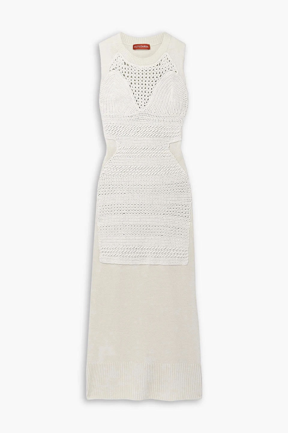 Arsenia paneled merino wool-blend midi dress - 1