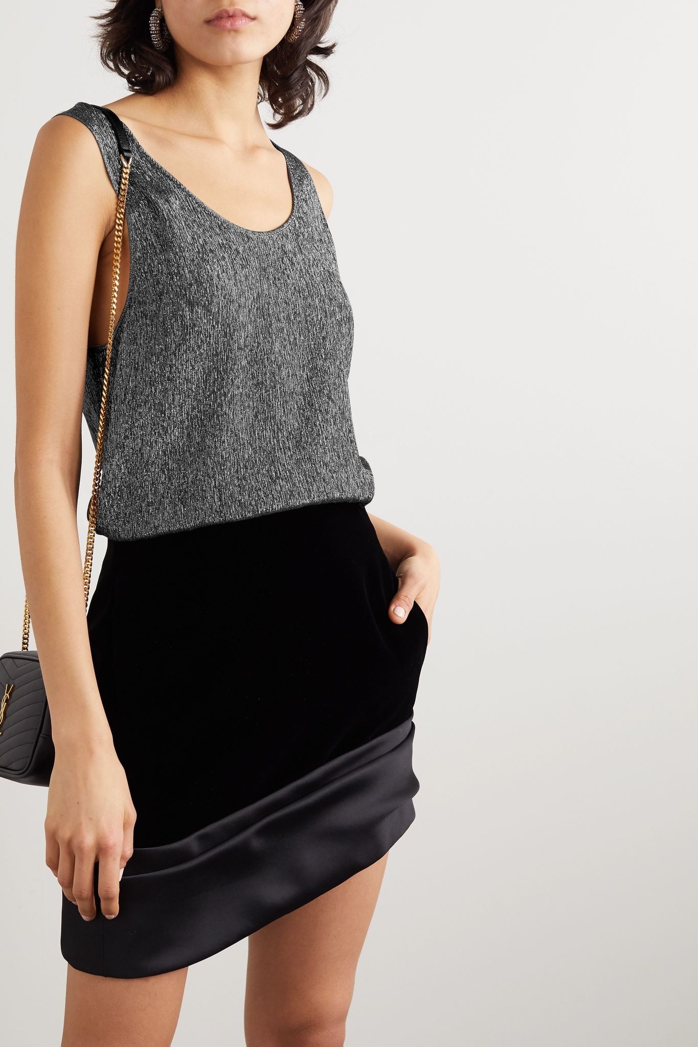 Metallic silk-blend tank - 6
