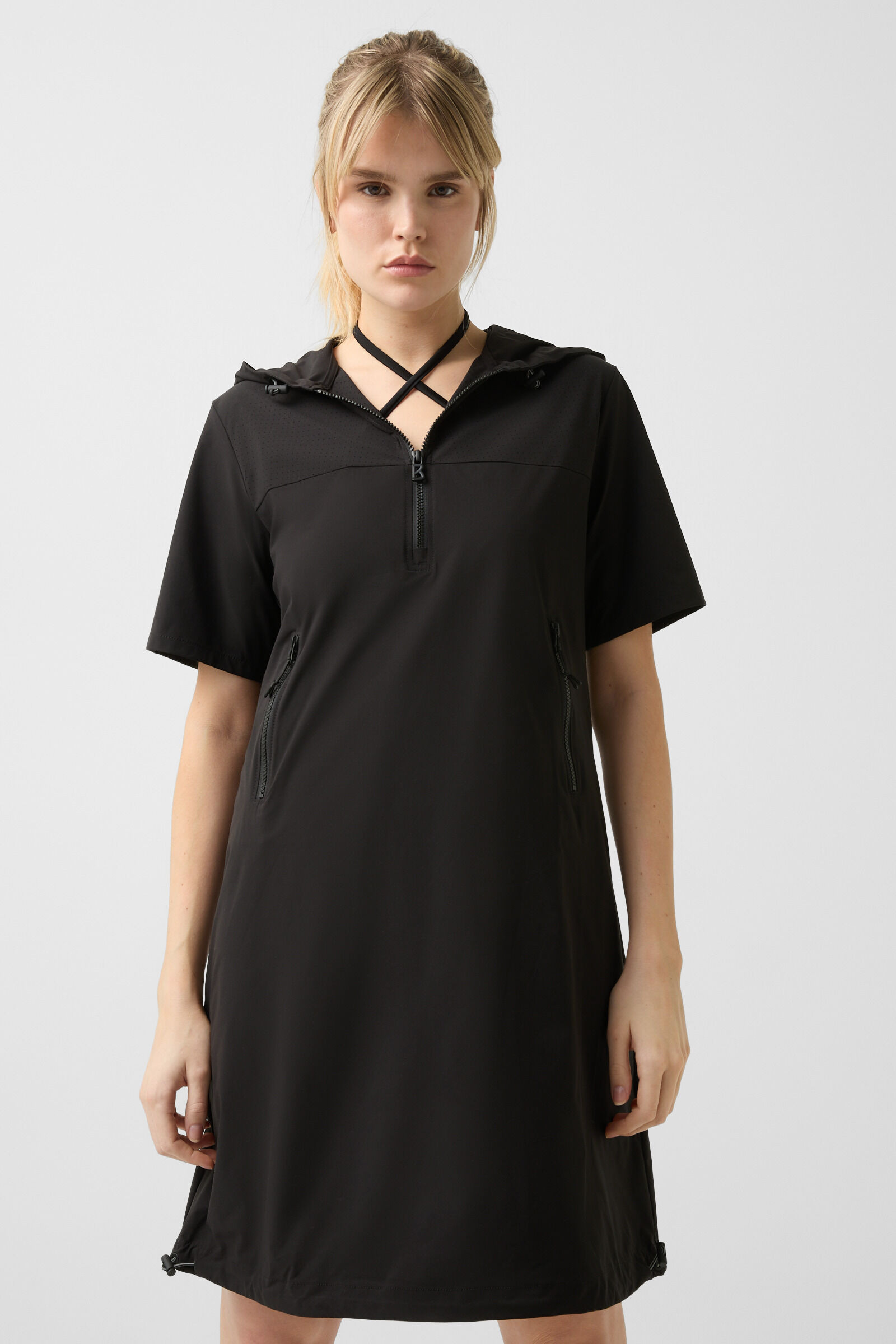 Valerie hoodie dress in Black - 6