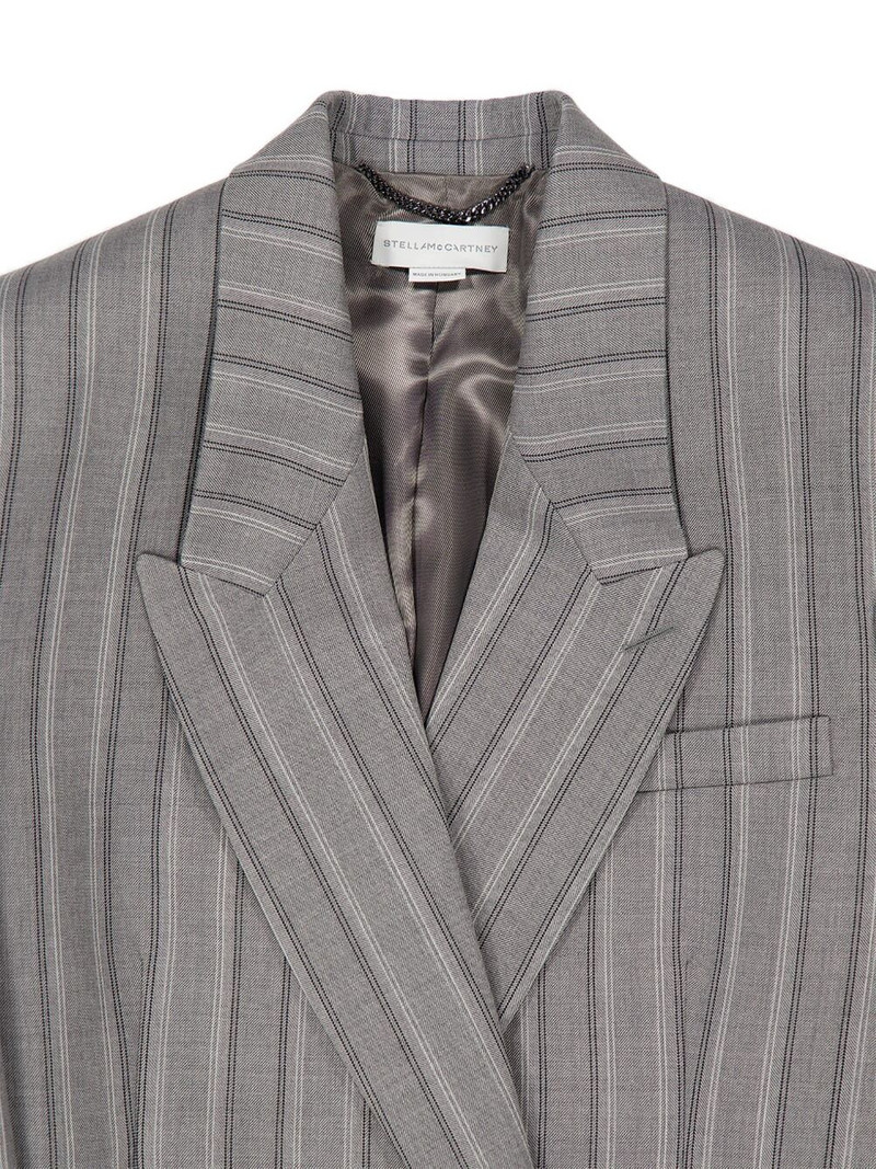 pinstripe-pattern waisted-fit jacket 3