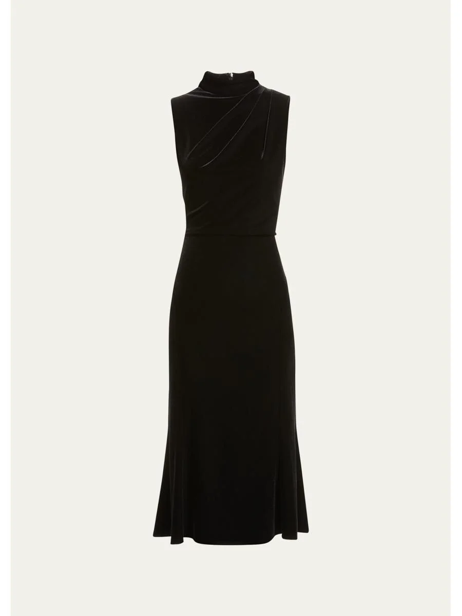Audrey Sleeveless Velvet Dress - 1