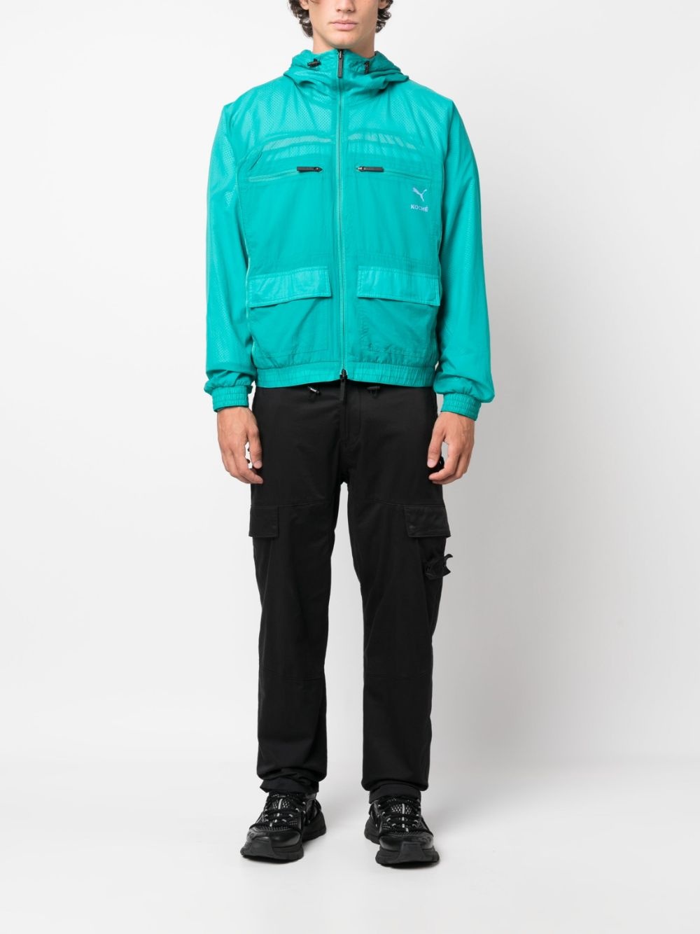 x Koché reversible zip-up hooded jacket - 2