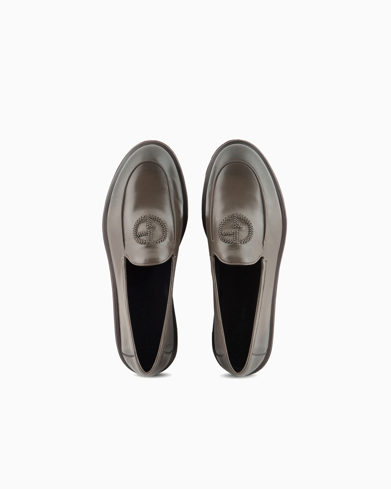 Vintage nappa leather loafers with embroidered logo - 3