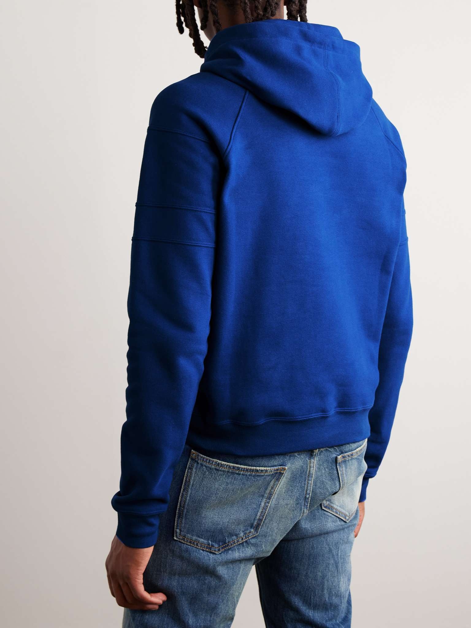 Colour-Block Logo-Embroidered Cotton-Jersey Hoodie - 3