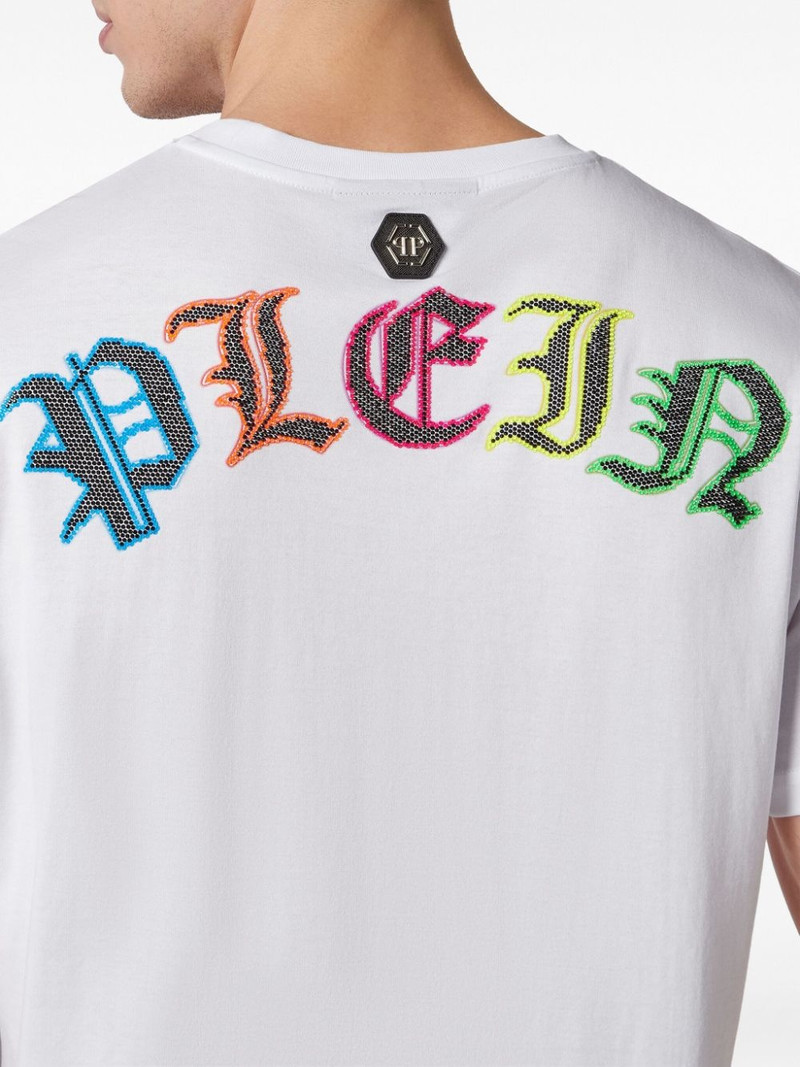 logo crystal-embellished cotton T-shirt 5