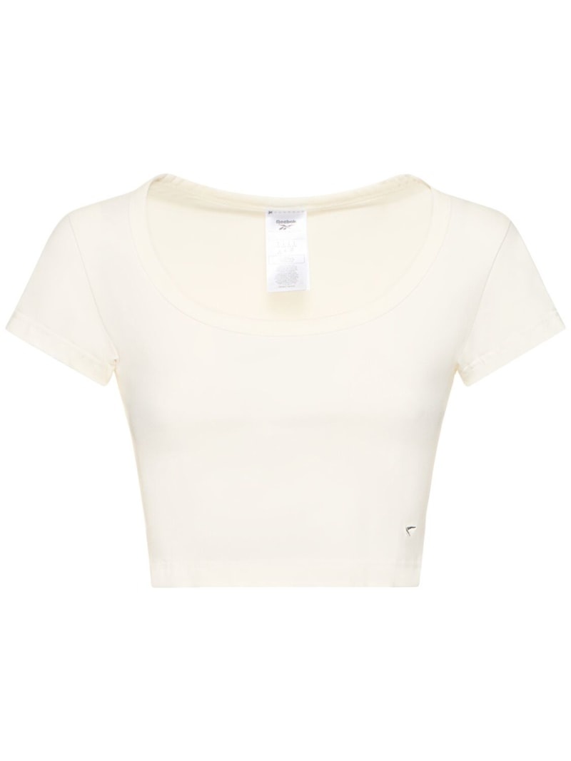 Cropped jersey top - 1
