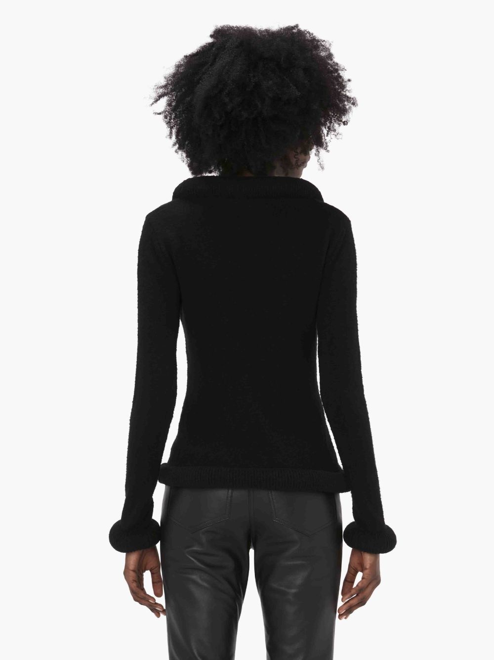 bumper-trim cotton jumper - 3