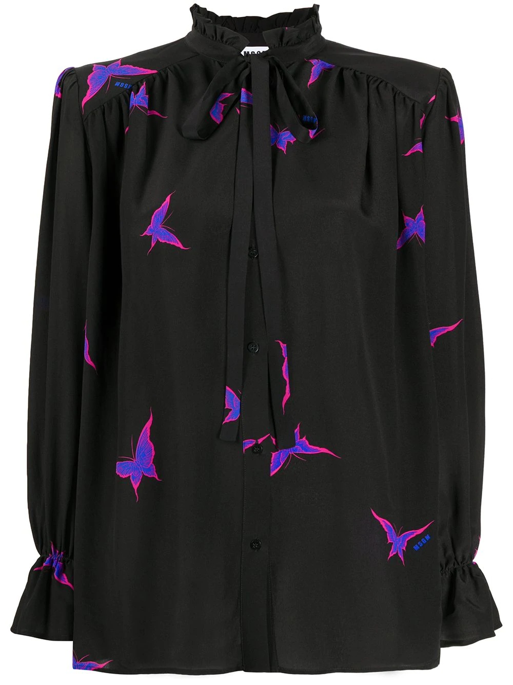 butterfly-print blouse - 1