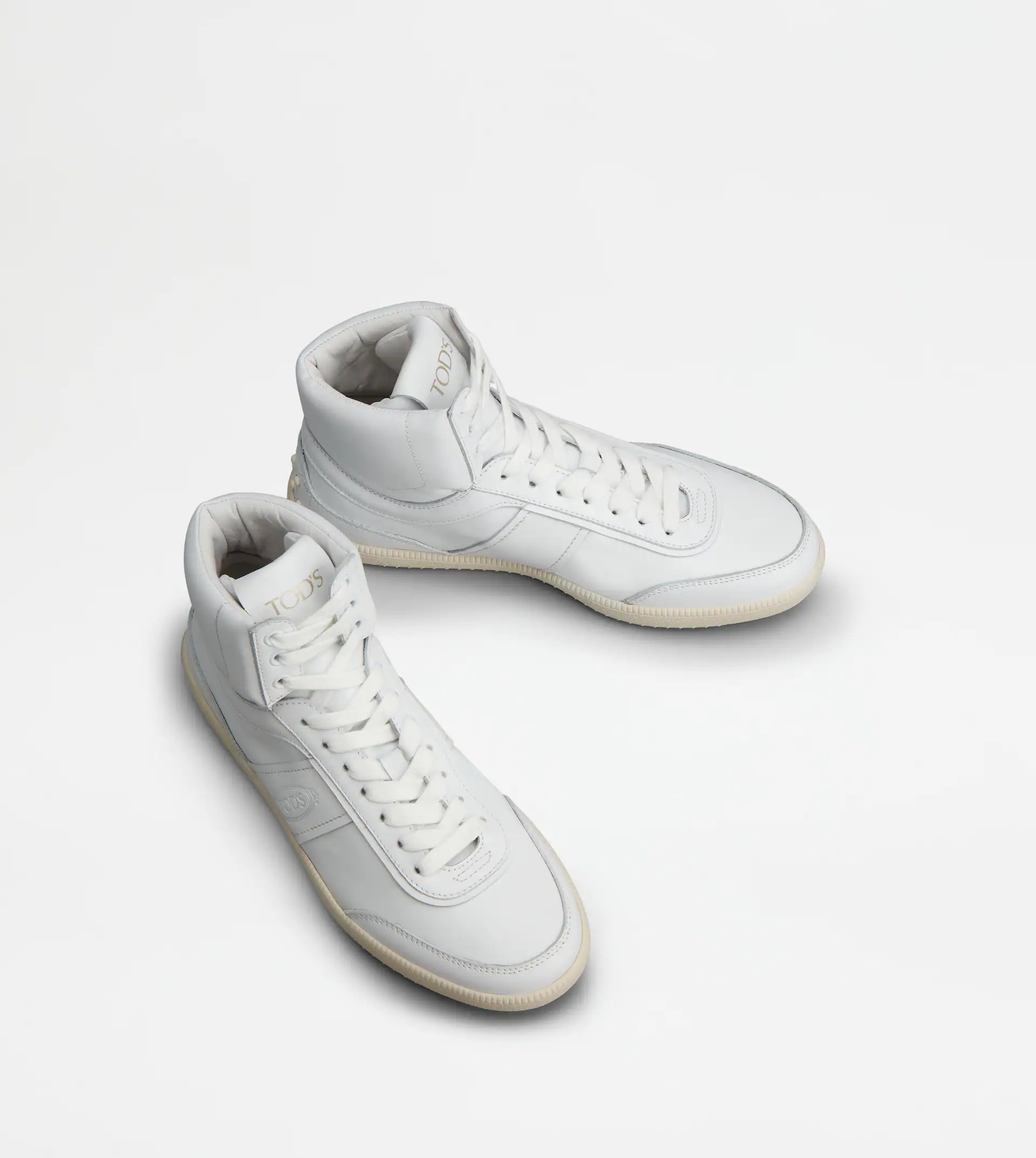 TOD'S TABS SNEAKERS HIGH-TOP IN LEATHER - WHITE - 3