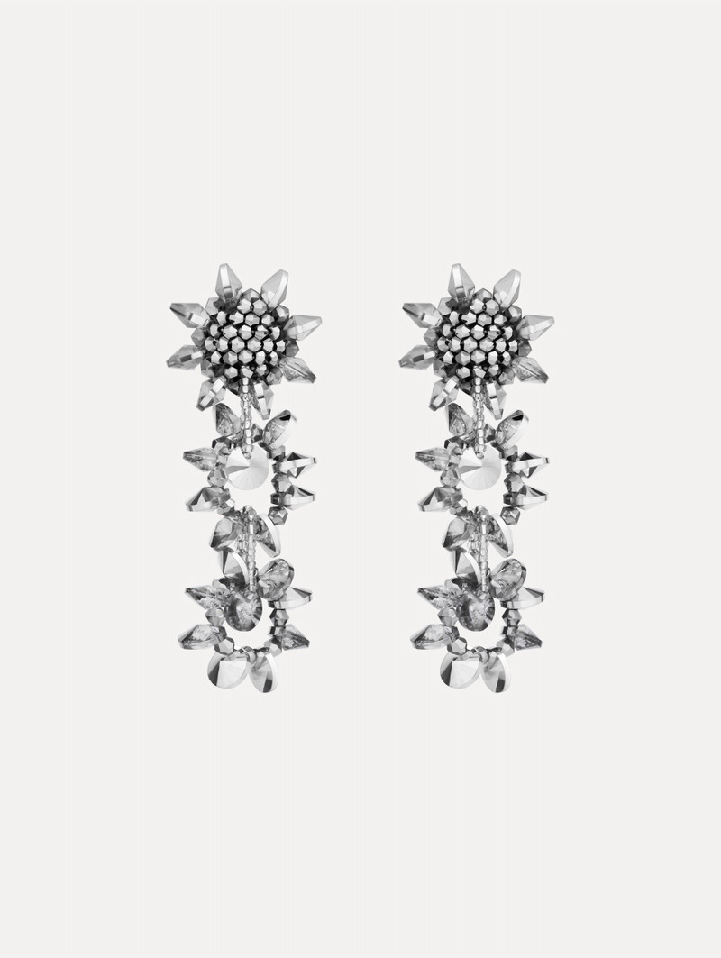 BEADED POMPOM DROP EARRINGS 1