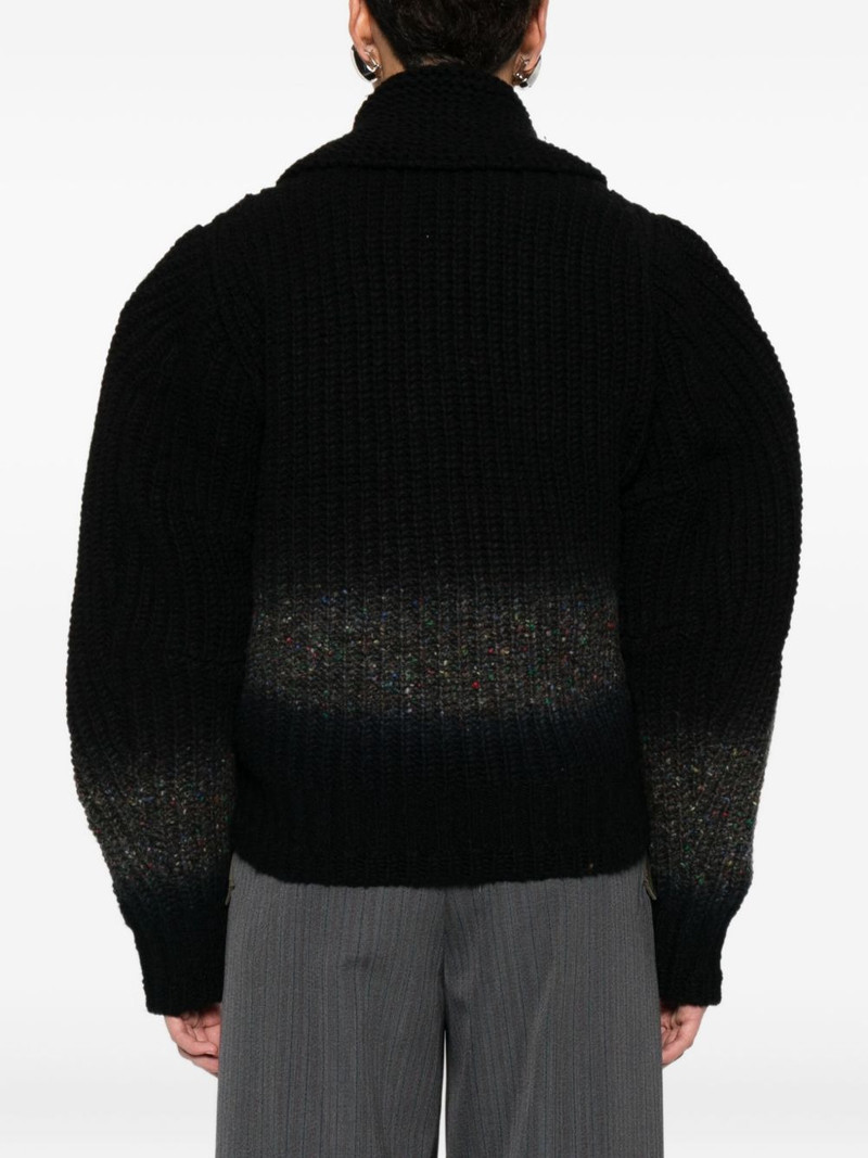 zip-front speckled cardigan 4