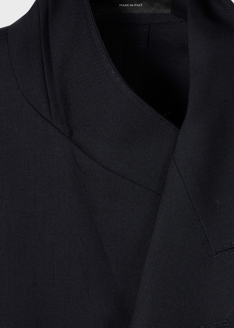 A Suit To Travel In - Navy Double-Breasted Wool Blazer 4