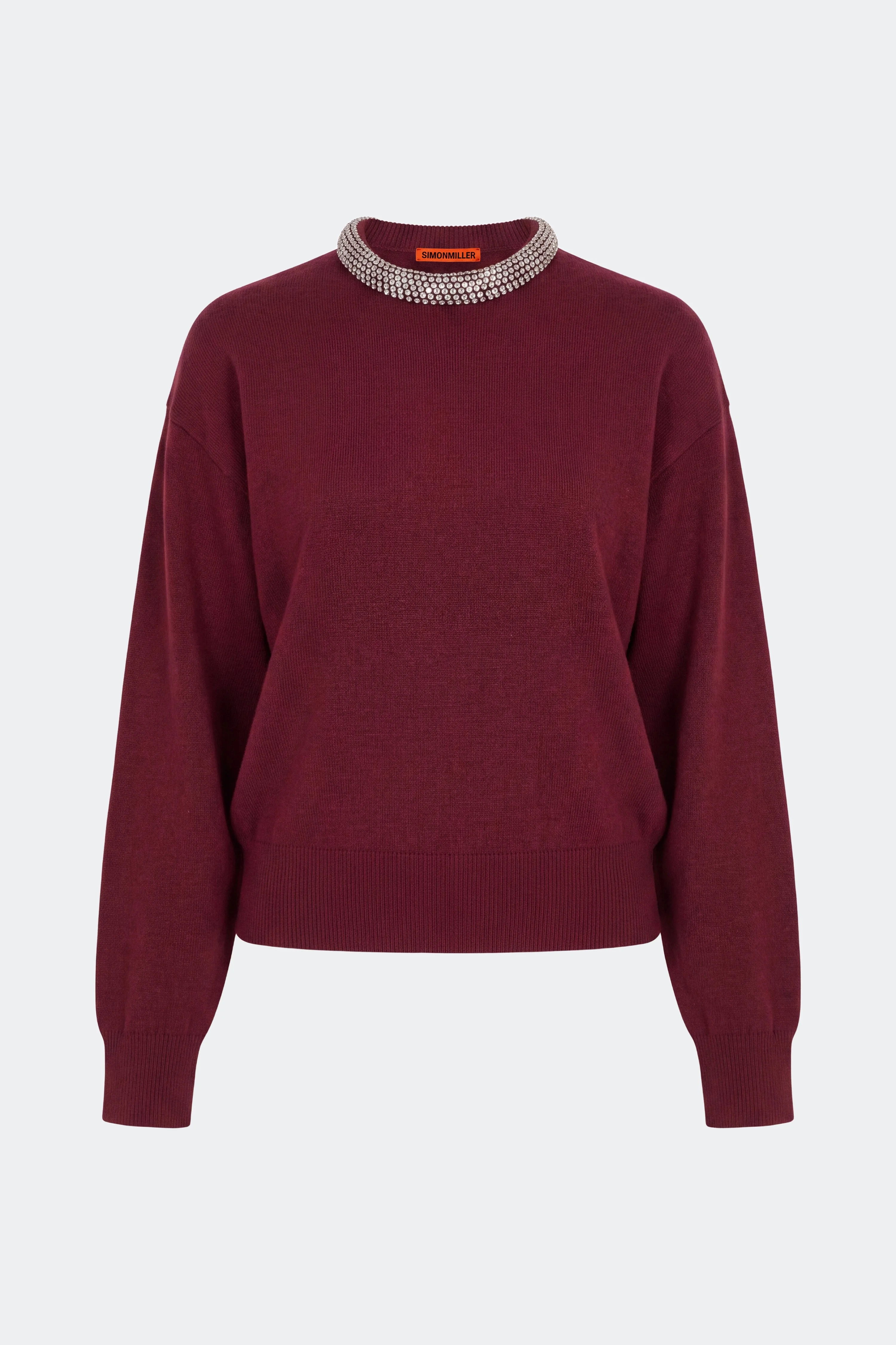 Lillian Embellished Sweater In Bordeaux - 1