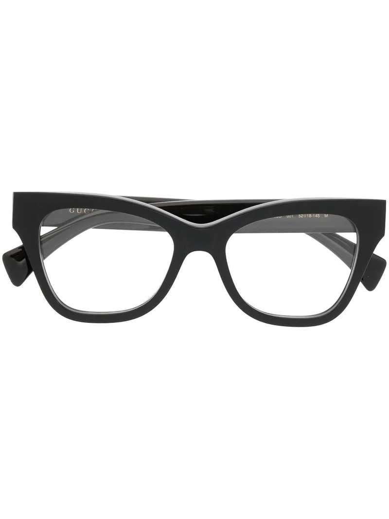 cat-eye frame logo glasses 1