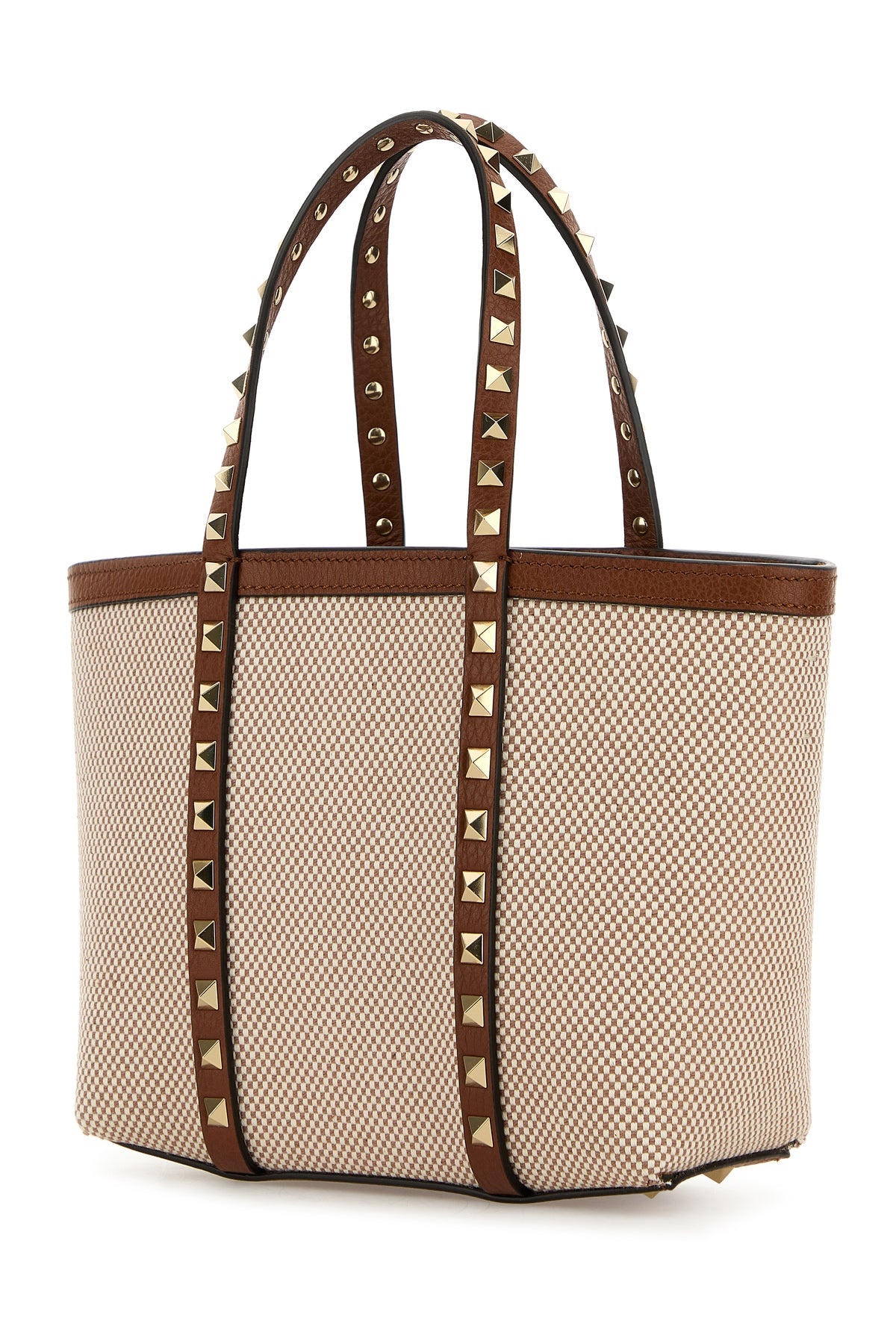 Two-tone canvas medium Rockstud handbag - 2