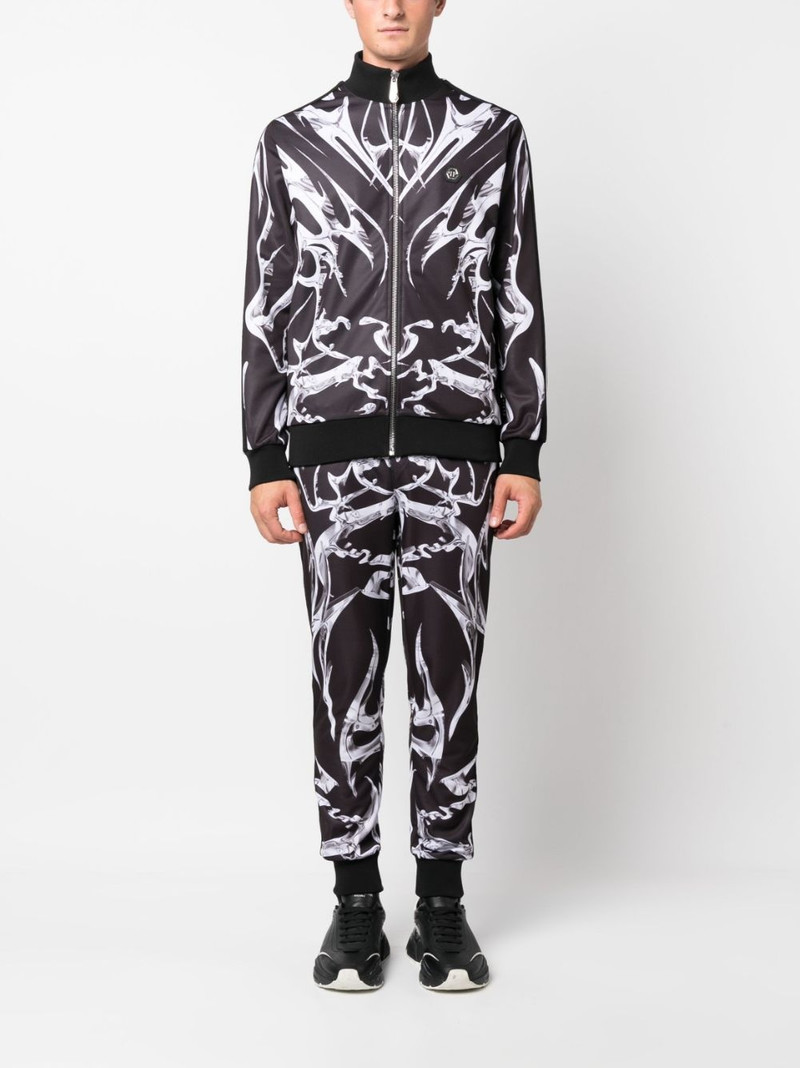 PHILIPP PLEIN graphic-print zip-up jacket outlook