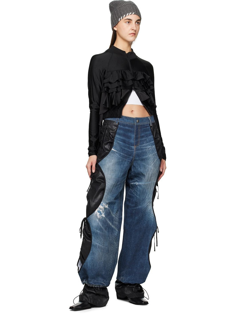 Andersson Bell Blue & Black Trompe L'œil Layered Tying Jeans outlook