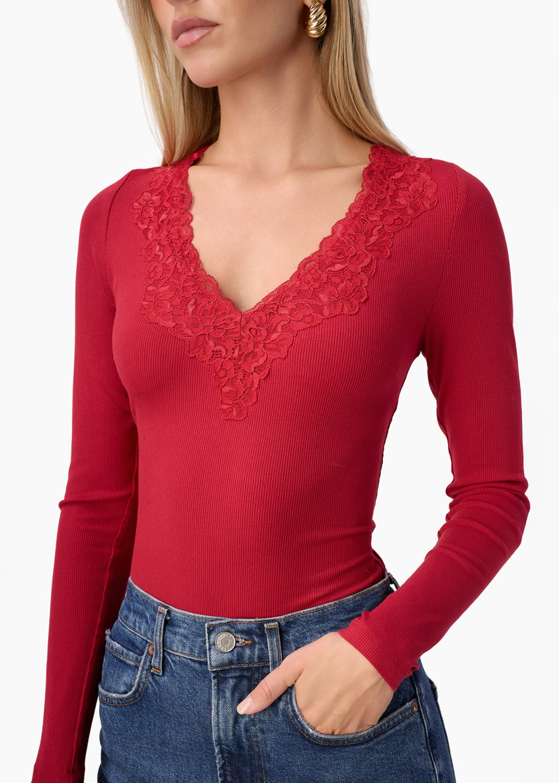 ROONEY RIB KNIT TOP POPPY 3