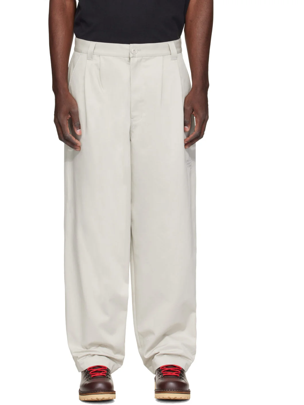 Moncler x FRGMT Gray Cotton Gabardine Trousers - 1