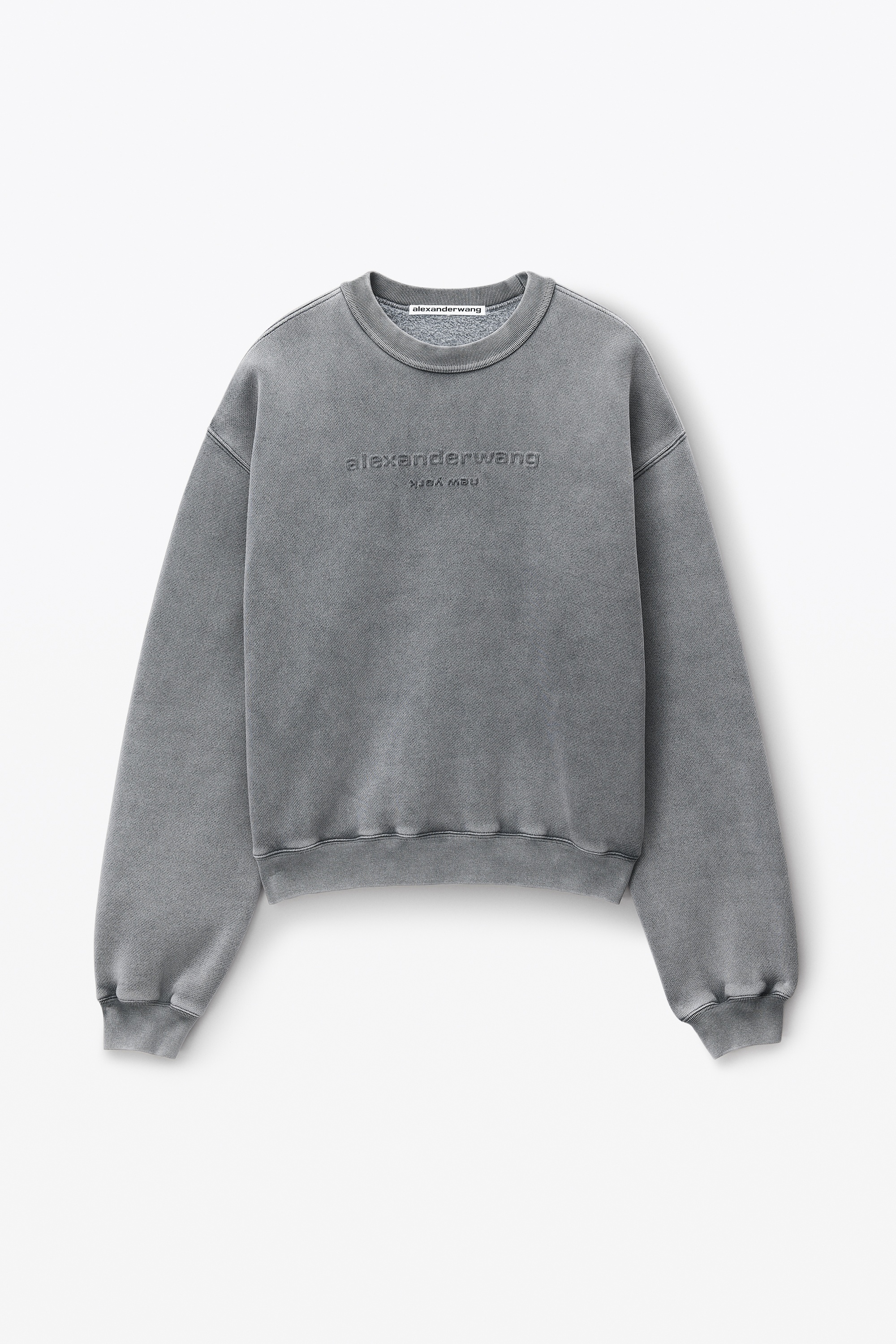 Acid Wash Sweatshirt in Structured Terry - 1