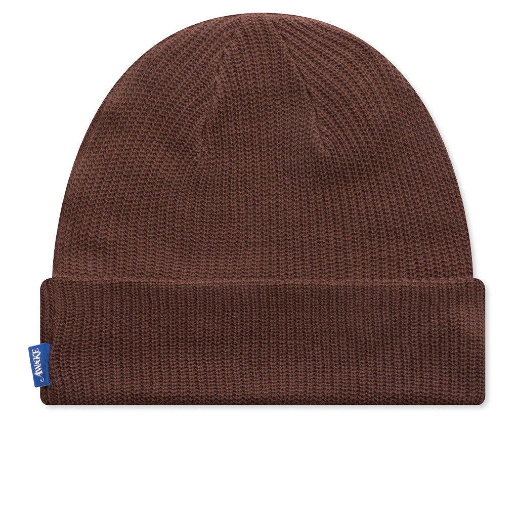 LOOSE GAUGE KNIT BEANIE - BROWN - 3
