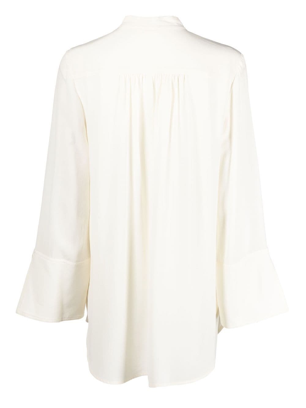silk button-down blouse - 2