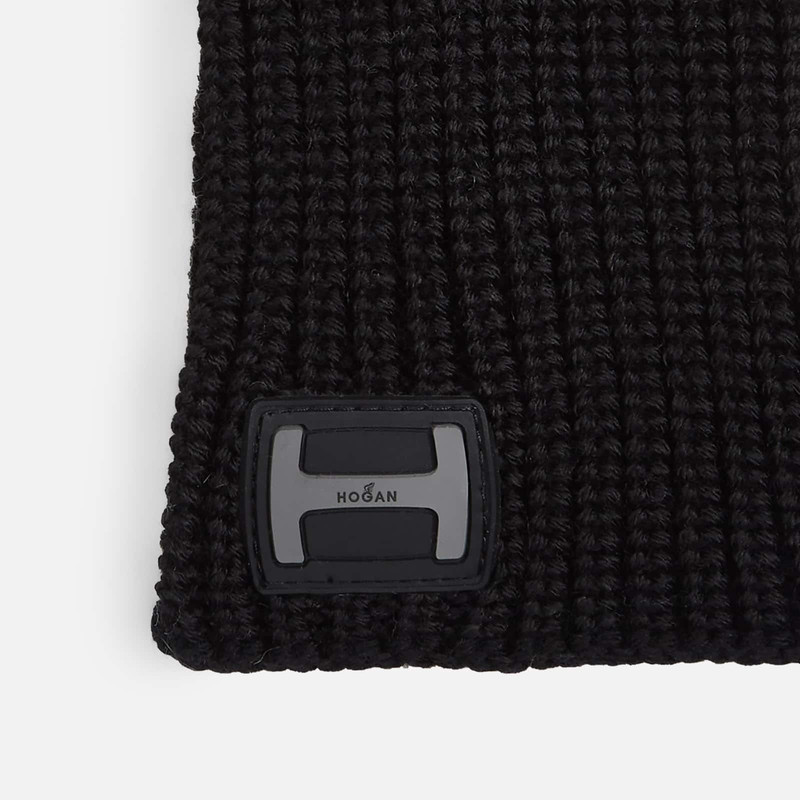 HOGAN Long Gloves Black White outlook