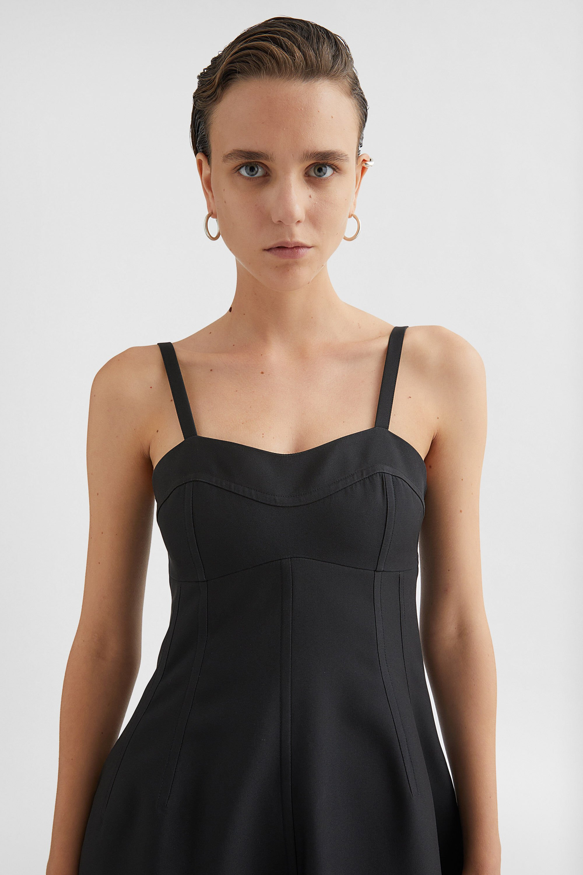 Techno Gabardine Bustier Dress - 5