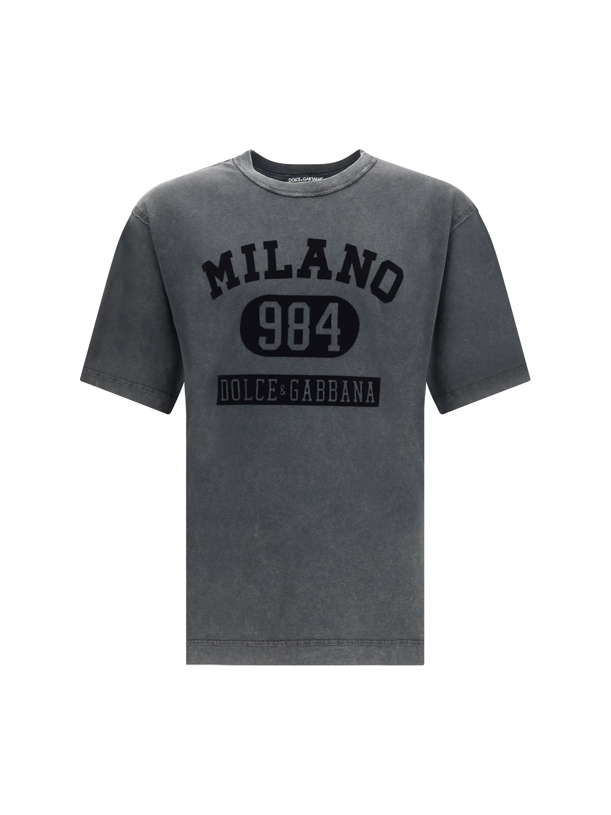 Dolce & Gabbana Men Cotton T-Shirt With Velvety Logo - 1