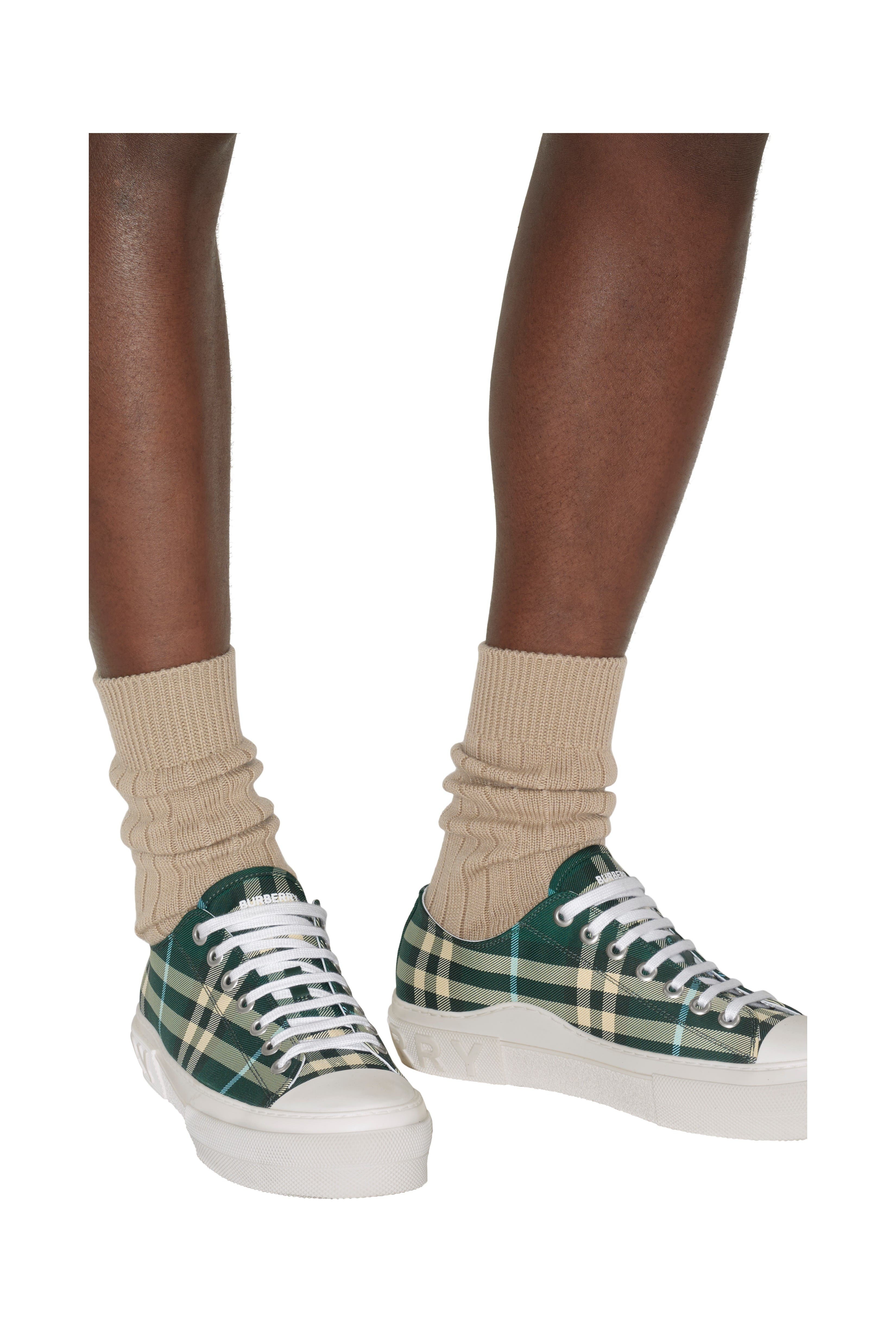 burberry Check Nylon Blend Sneakers in Leaf at Nordstrom - 2
