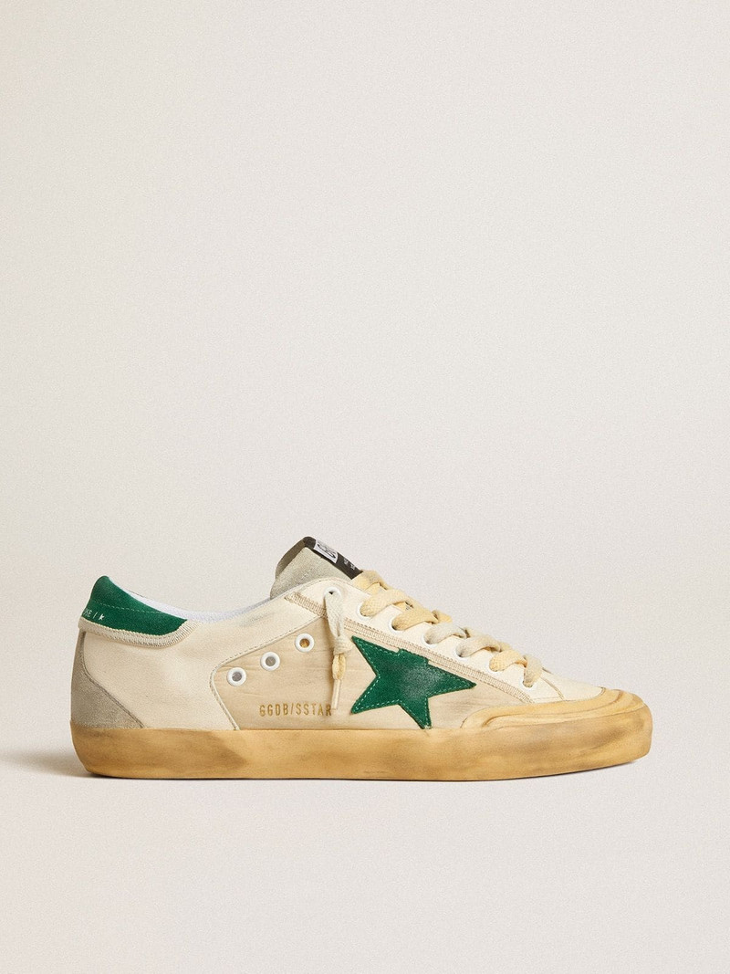 Men's Super-Star Penstar in nappa and nylon with green suede star and heel tab - 1