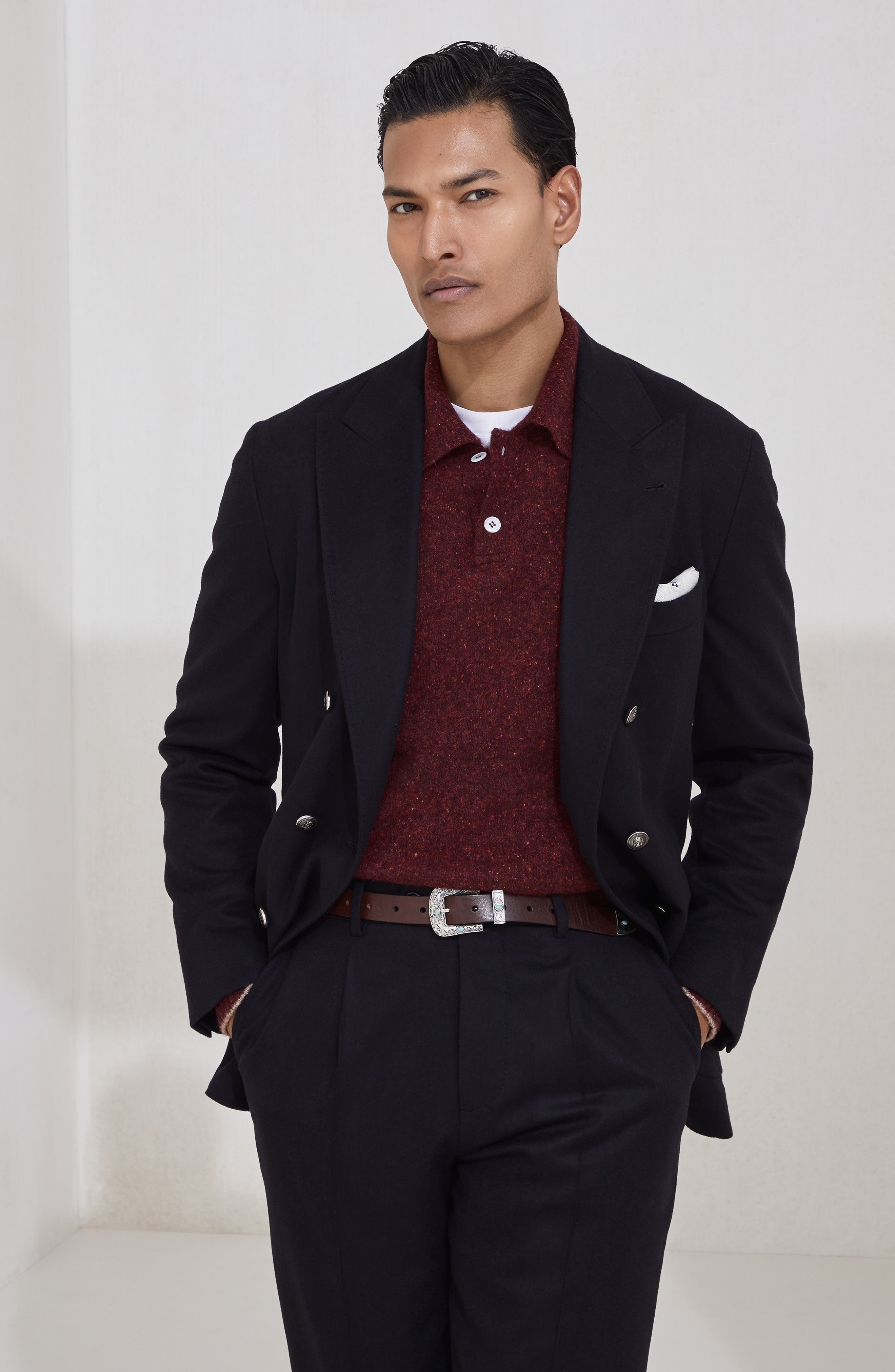 Brunello Cucinelli Flecked polo shirt in Amaranth at Nordstrom - 5