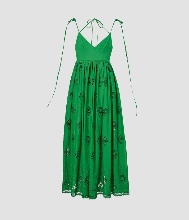 STRAPLESS LONG DRESS WITH TIES - 1