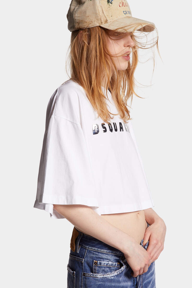 DSQUARED2 CROPPED OVERSIZE FIT T-SHIRT - 5