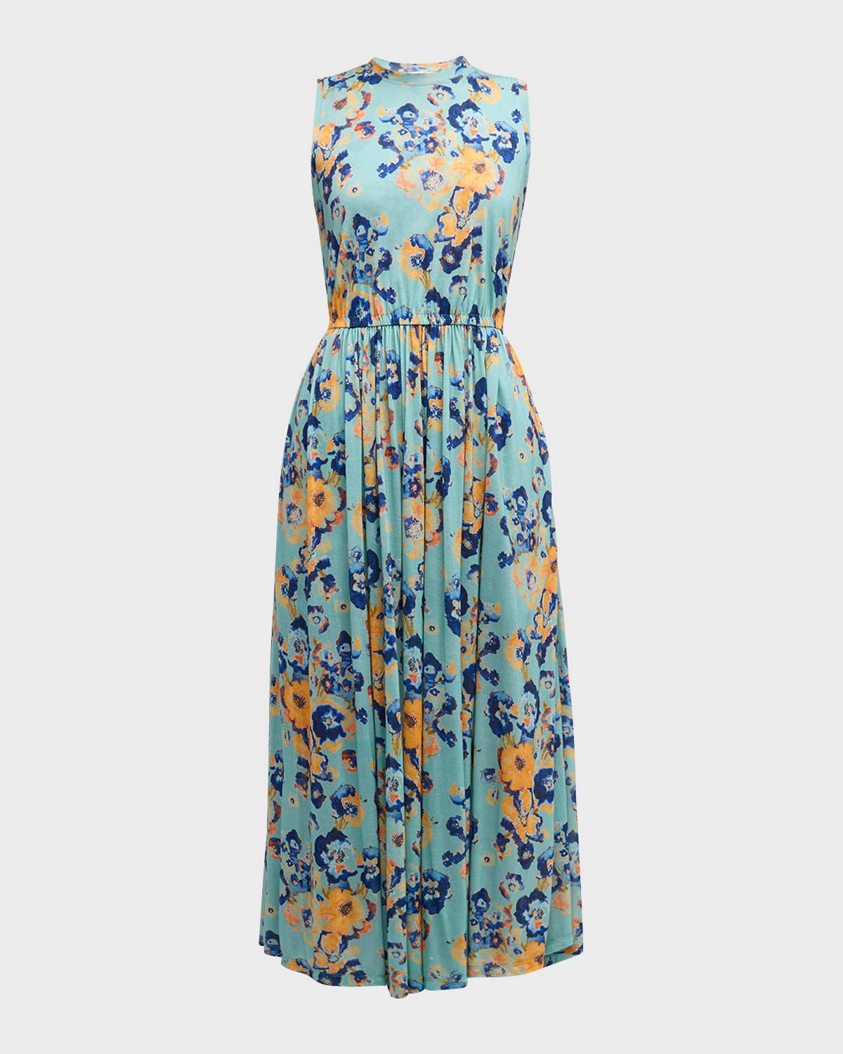 Livia Sleeveless Ruched Floral Maxi Dress - 1