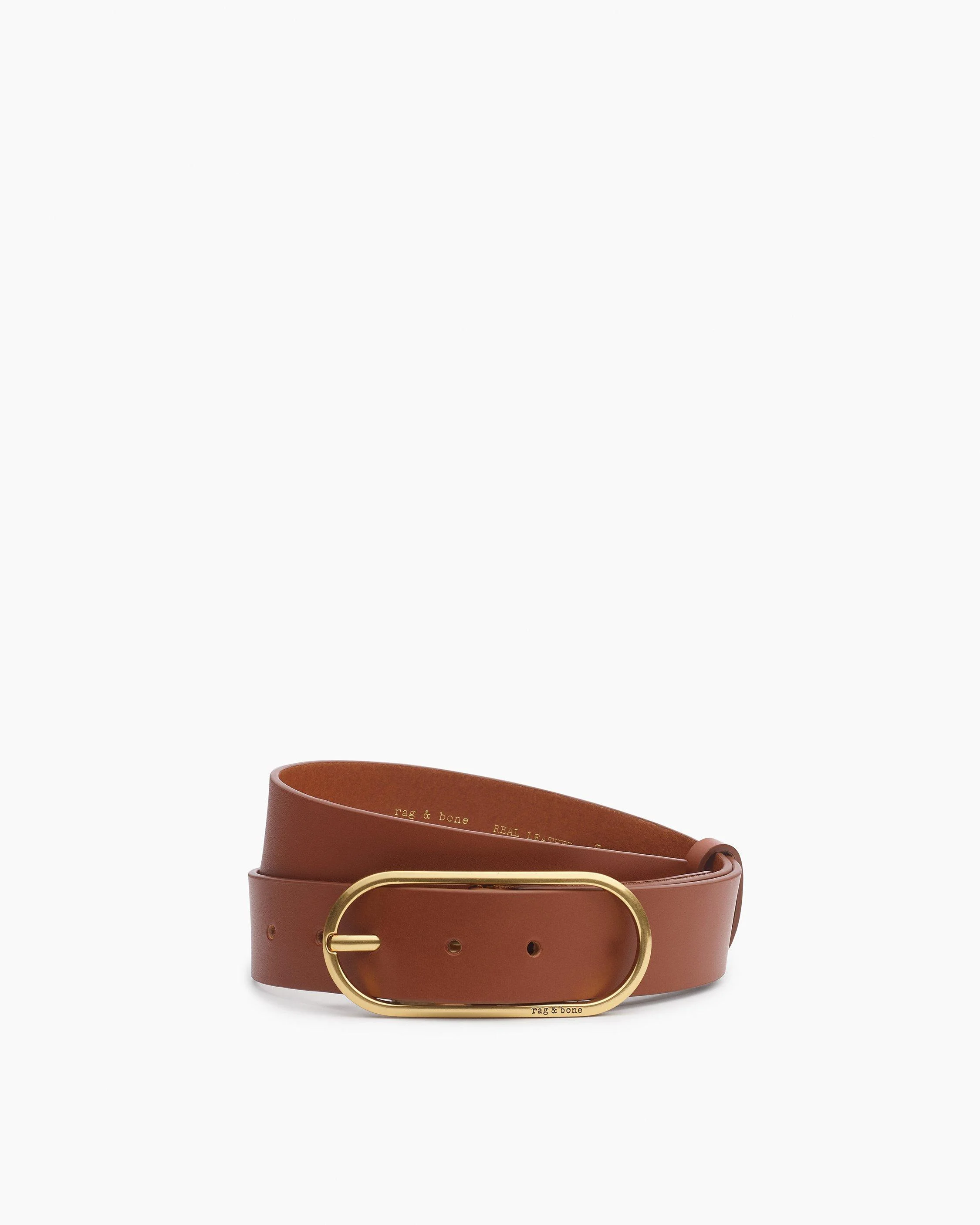 Rounded Rebound Leather Belt - 1