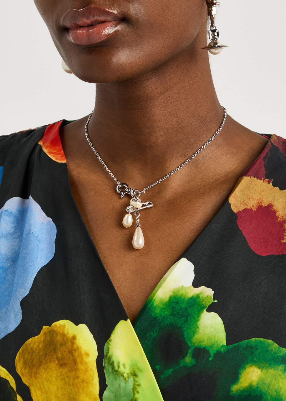 Vivienne Westwood Claude Small Pearl Drop Necklace - 2