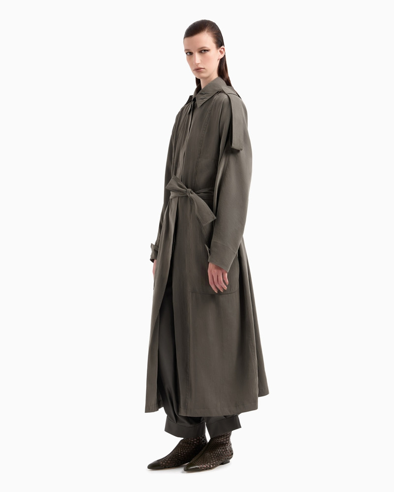 GIORGIO ARMANI WASHED SILK TRENCH COAT outlook