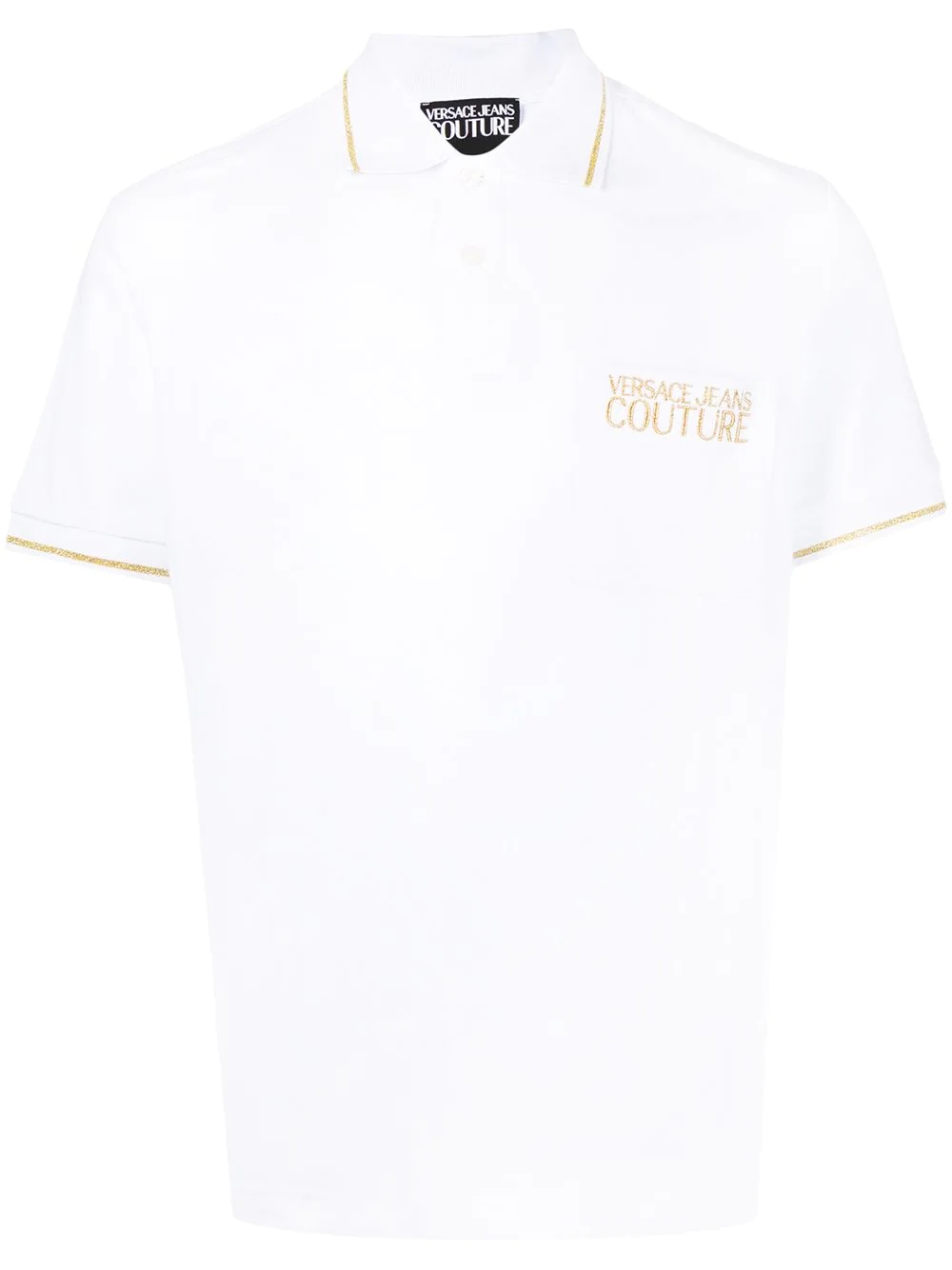 logo-embroidered cotton polo shirt - 1