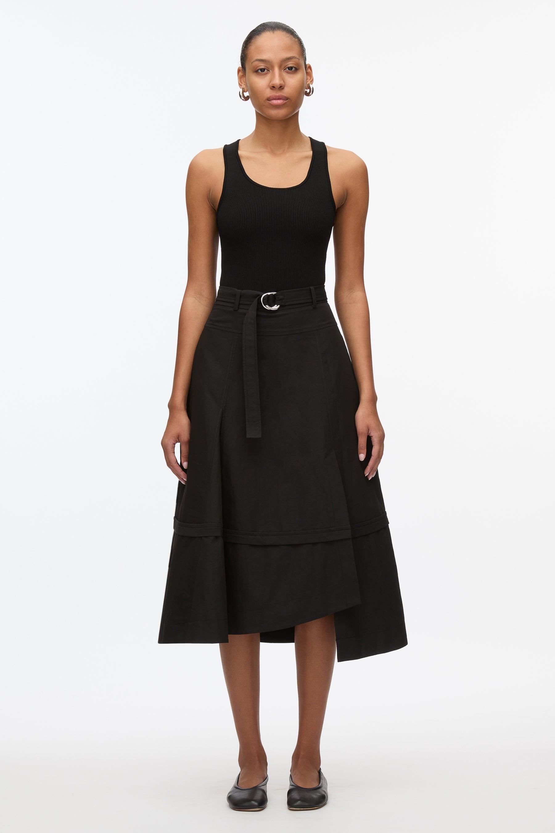 Belted Flare Skirt - 2