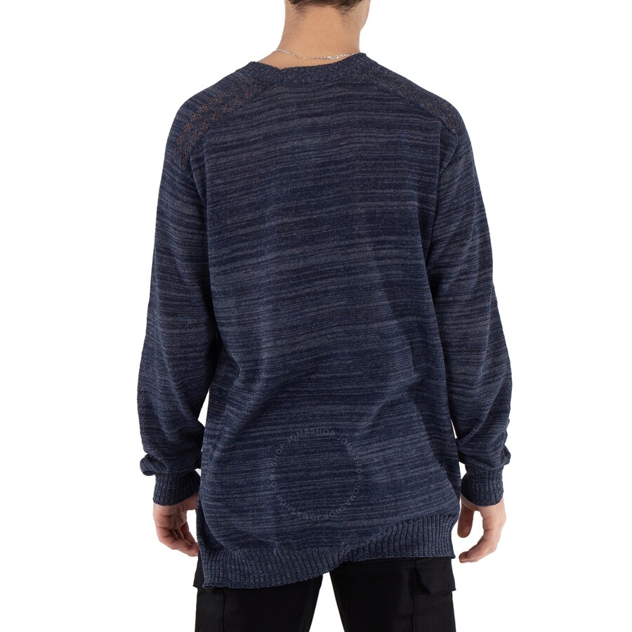 Yohji Yamamoto Navy Open Work Po Sweater, Brand Size 3 (Large) - 6