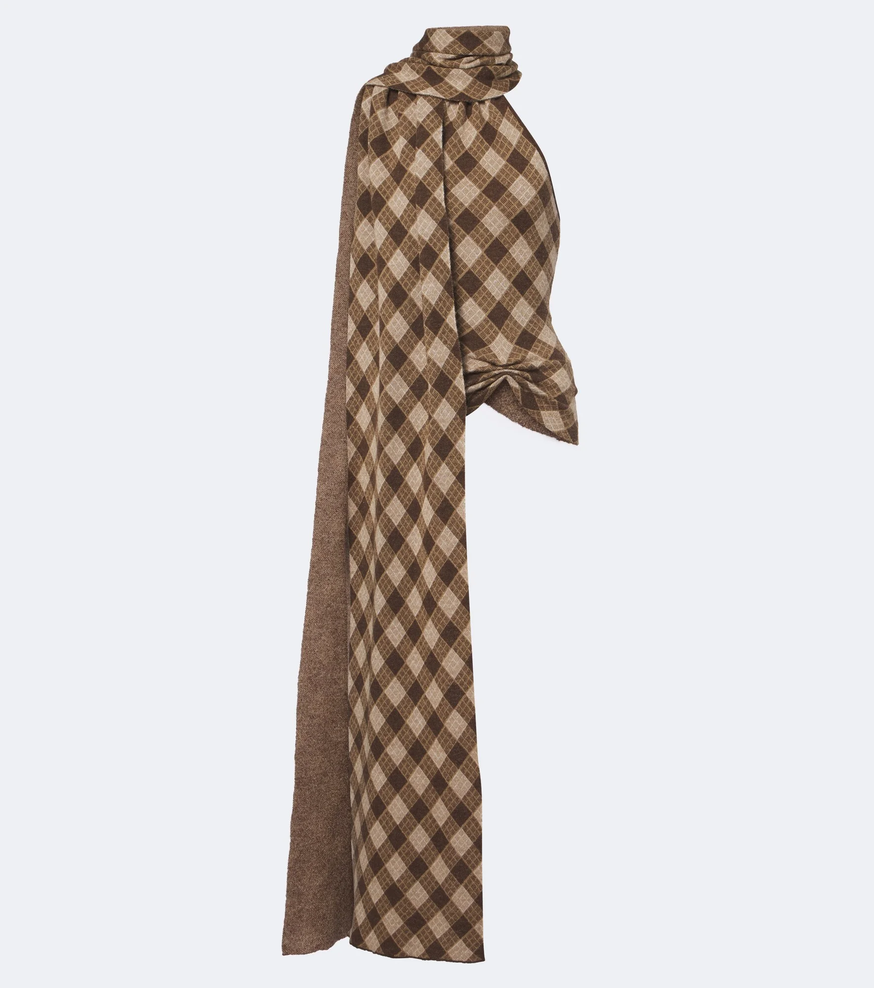 Kae scarf-detail plaid halterneck top - 1