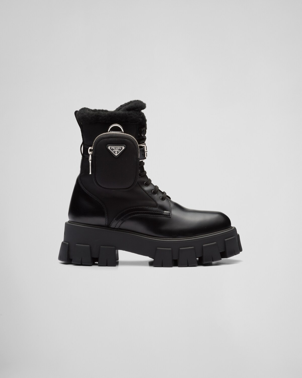 Monolith leather and nylon biker boots - 2